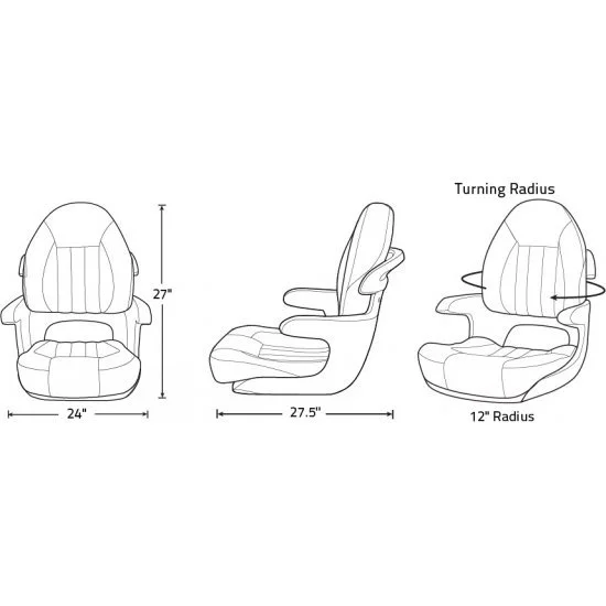 Tempress Probax Captains Bootssitz Schwarz Grau Carbon – Bild 11