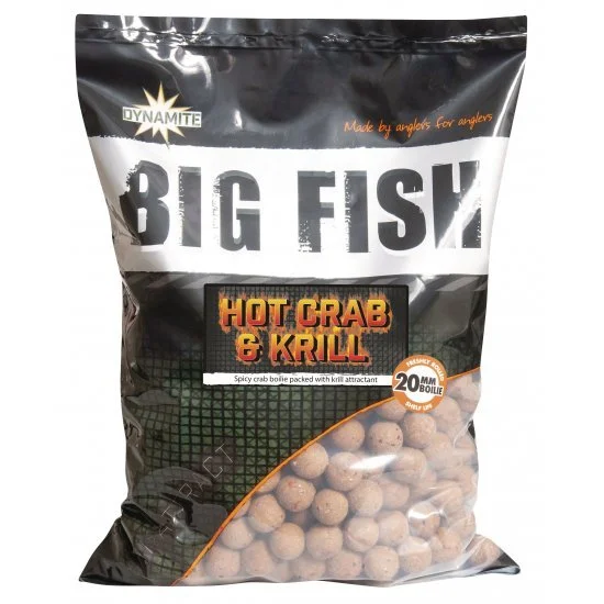 DYNAMITE BAITS Dynamite Hot Crab & Krill Boilies 1kg 15mm